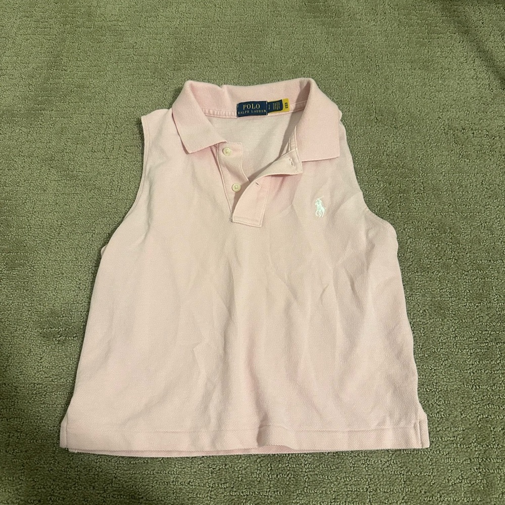 Ralph Lauren Pink Sleeveless Polo Top